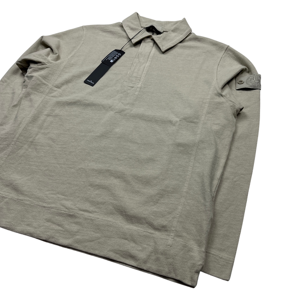 Stone Island 2023 Beige Ghost Long Sleeve Polo Jumper - Large