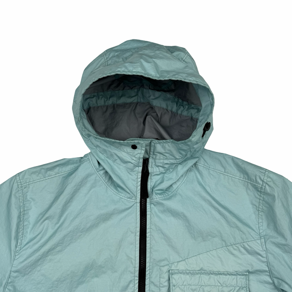 Stone Island 2022 Membrana 3L TC Pale Blue Hooded Jacket - Large