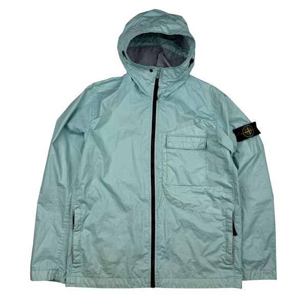 Stone Island 2022 Membrana 3L TC Pale Blue Hooded Jacket - Large