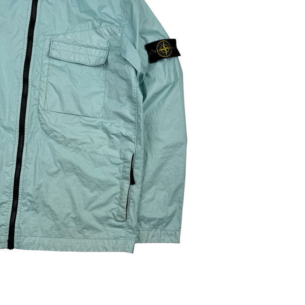 Stone Island 2022 Membrana 3L TC Pale Blue Hooded Jacket - Large