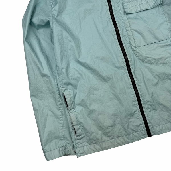 Stone Island 2022 Membrana 3L TC Pale Blue Hooded Jacket - Large