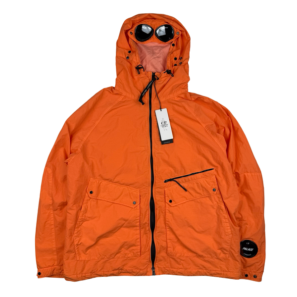 CP Company x Palace Neon Orange Nylon La Mille Goggle Jacket - Large