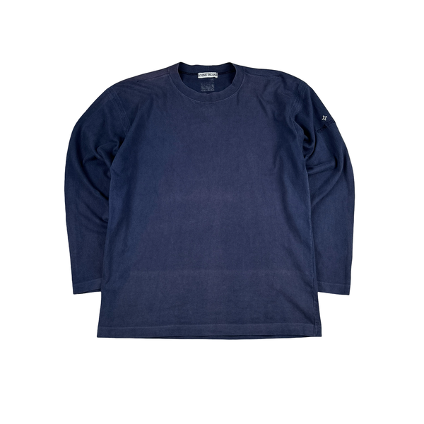 Stone Island Vintage 80s Cotton Longsleeve T Shirt - Large