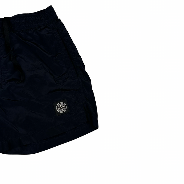 Stone Island Navy Nylon Patch Swim Shorts - Small