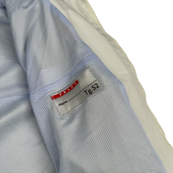 Prada Red Neck Tab White Convertible Goretex Prototype Zipped Jacket - XL