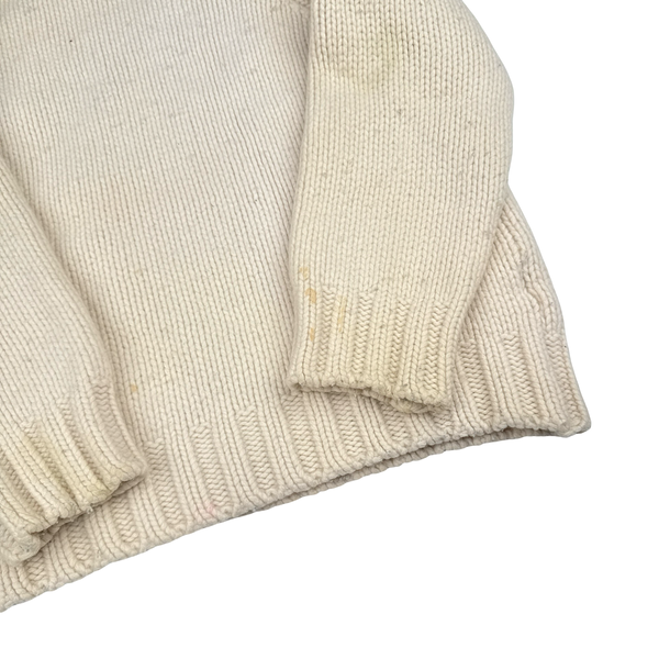 Stone Island 1998 Beige Vintage Wool Knit Pullover Jumper - XL