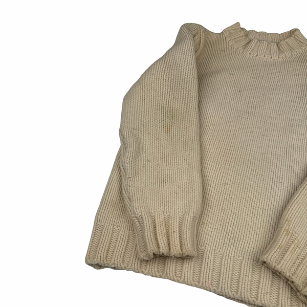Stone Island 1998 Beige Vintage Wool Knit Pullover Jumper - XL