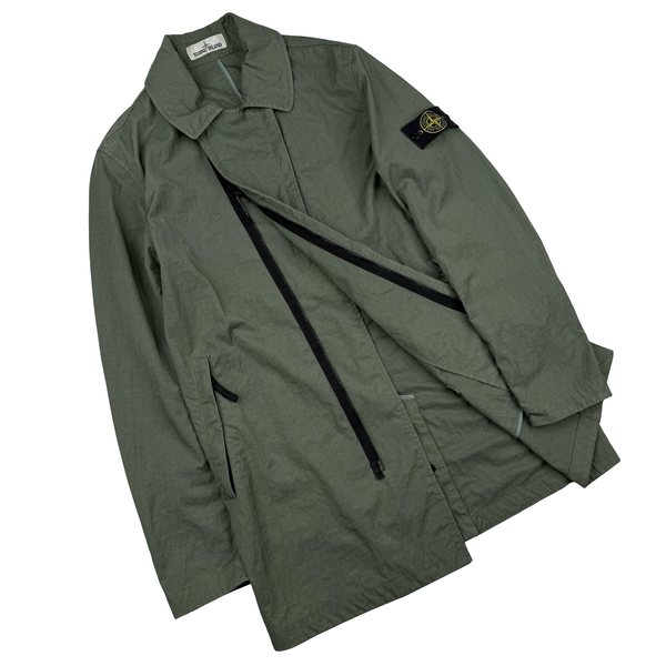 Stone Island Green Tightly Woven Nylon Twill-TC Jacket - Small