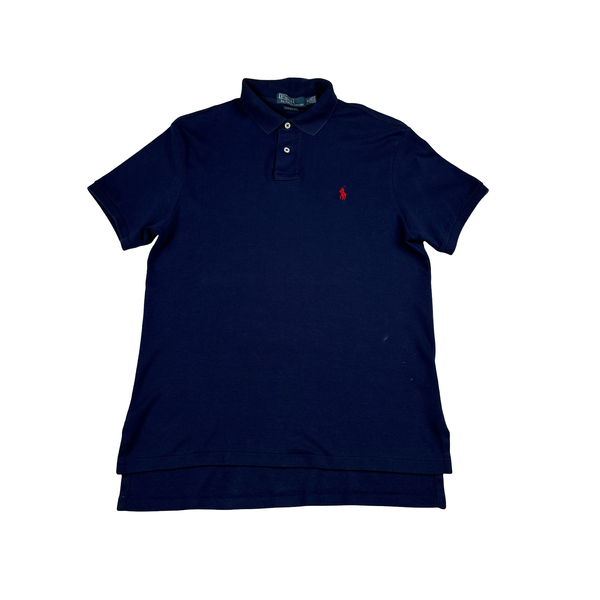 Ralph Lauren Navy Cotton T Shirt Polo - Medium