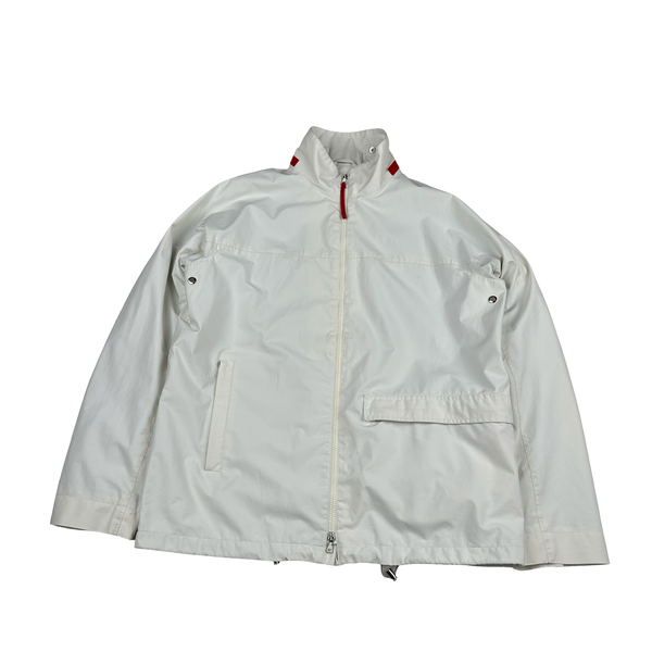 Prada Red Neck Tab White Convertible Goretex Prototype Zipped Jacket - XL