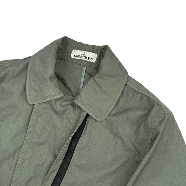 Stone Island Green Tightly Woven Nylon Twill-TC Jacket - Small