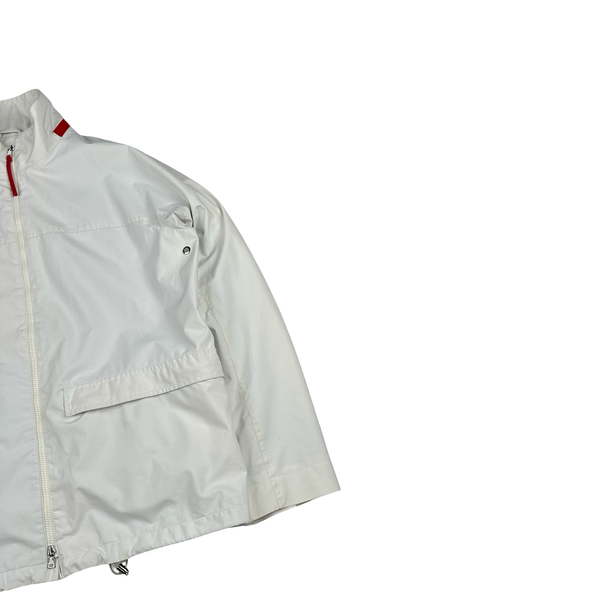 Prada Red Neck Tab White Convertible Goretex Prototype Zipped Jacket - XL