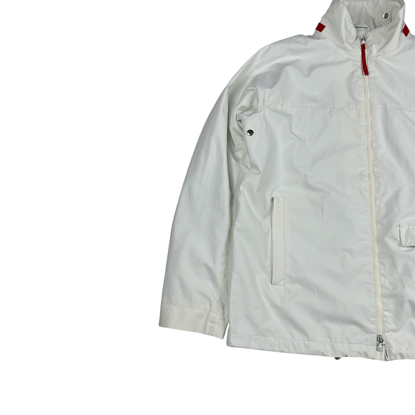 Prada Red Neck Tab White Convertible Goretex Prototype Zipped Jacket - XL