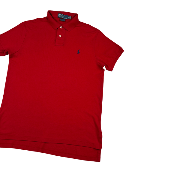 Ralph Lauren Red Cotton T Shirt Polo - Medium