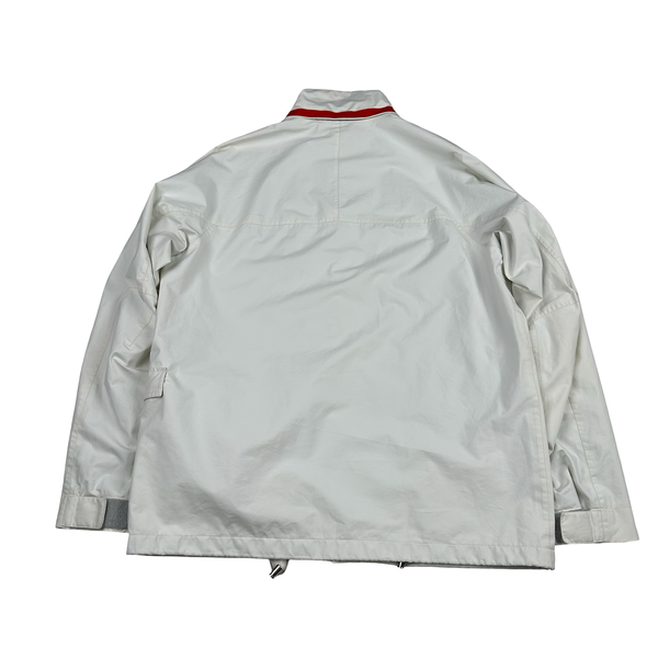 Prada Red Neck Tab White Convertible Goretex Prototype Zipped Jacket - XL