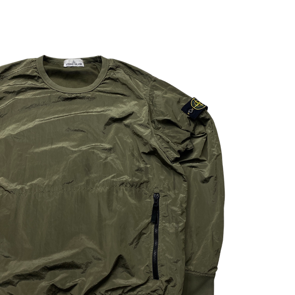 Stone Island 2017 Khaki Nylon Metal Pullover Jumper Large
