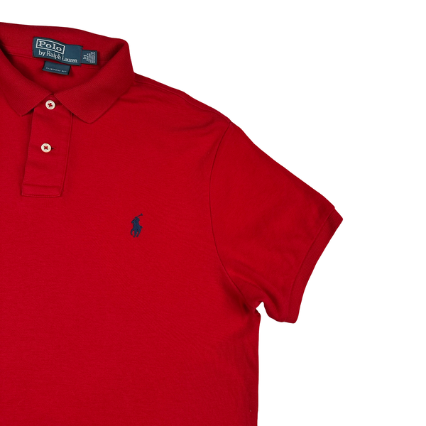 Ralph Lauren Red Cotton T Shirt Polo - Medium