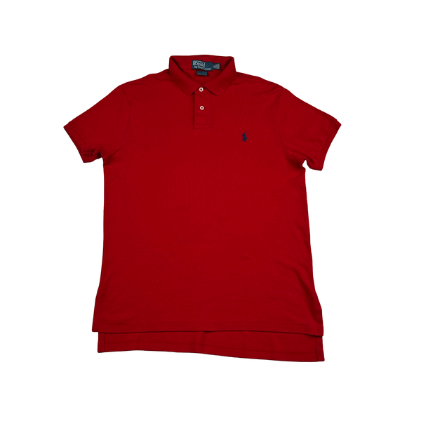Ralph Lauren Red Cotton T Shirt Polo - Medium