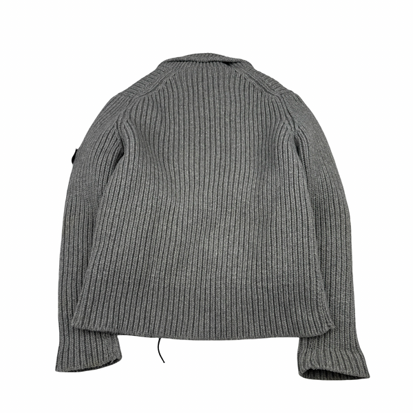 Stone Island 2009 Grey Wool Down Lined Knit Jumper - Large