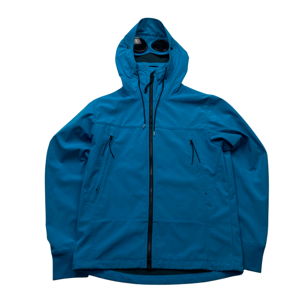 CP Company Light Blue Soft Shell Goggle Jacket - Medium