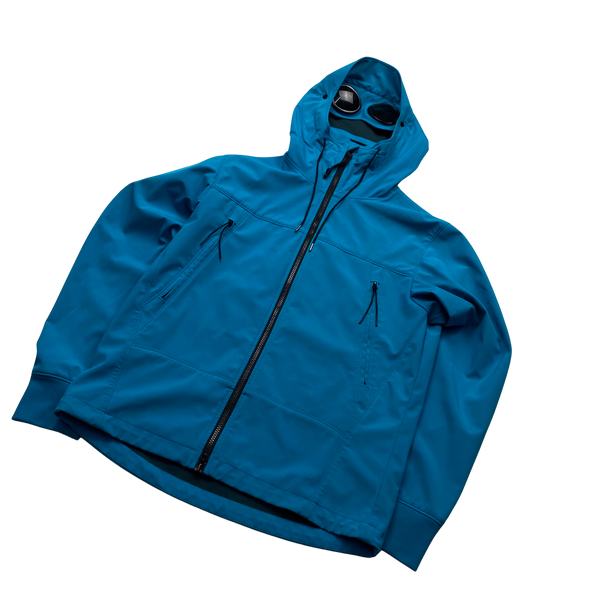 CP Company Light Blue Soft Shell Goggle Jacket - Medium