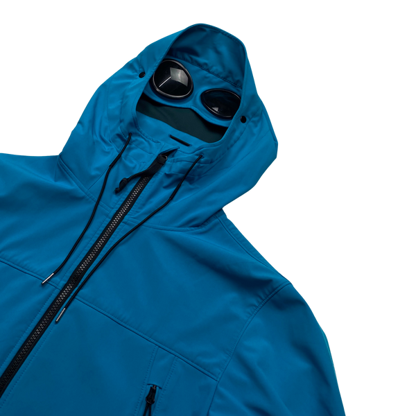CP Company Light Blue Soft Shell Goggle Jacket - Medium