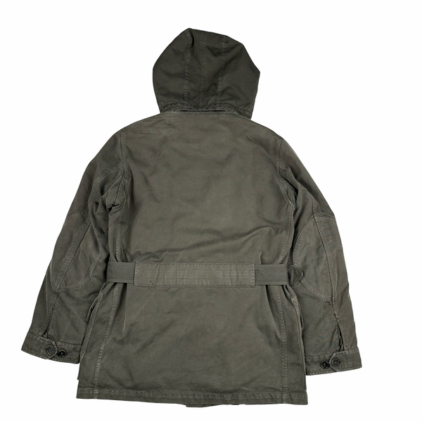 CP Company Vintage Brown Cotton Belted Soft Lined Jacket - Large