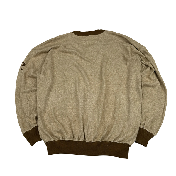 CP Company 80’s Vintage Spellout V Neckline Brown Knit - XL