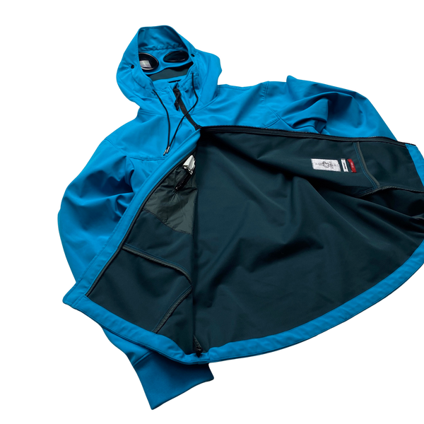 CP Company Light Blue Soft Shell Goggle Jacket - Medium