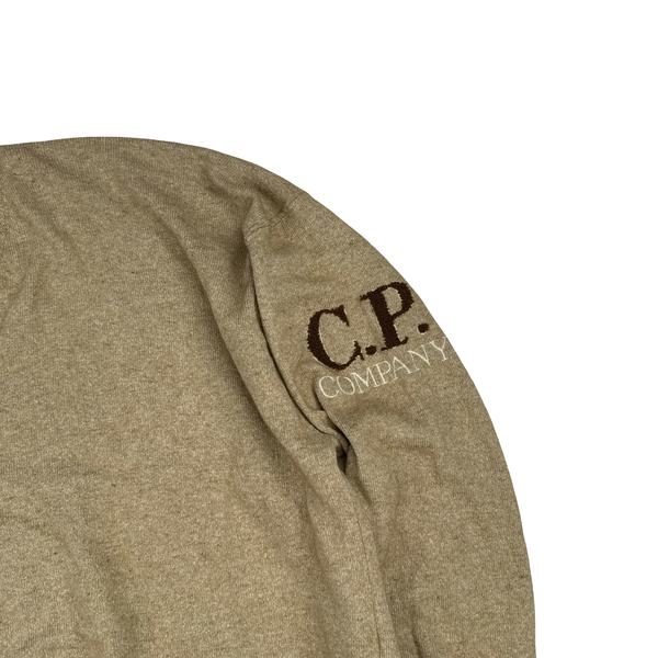CP Company 80’s Vintage Spellout V Neckline Brown Knit - XL