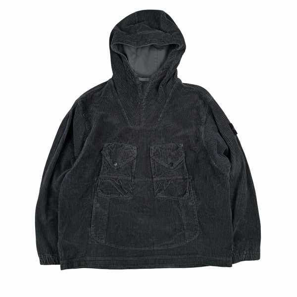 Stone Island 2023 Anthracite Thick Jumbo Corduroy Pullover Smock - Large