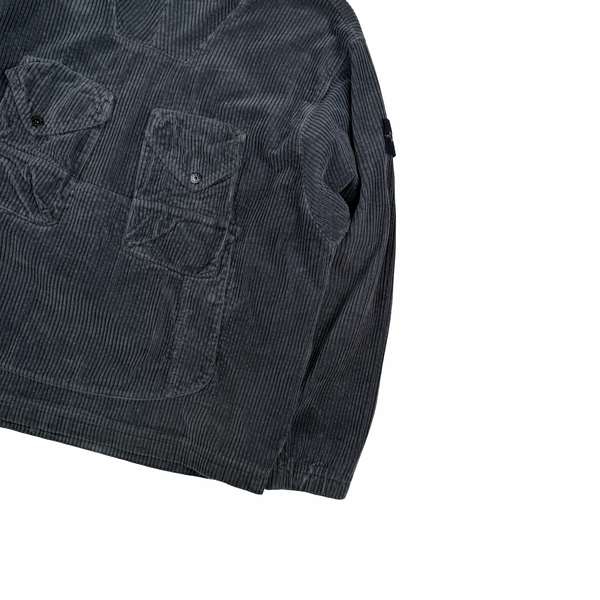 Stone Island 2023 Anthracite Thick Jumbo Corduroy Pullover Smock - Large