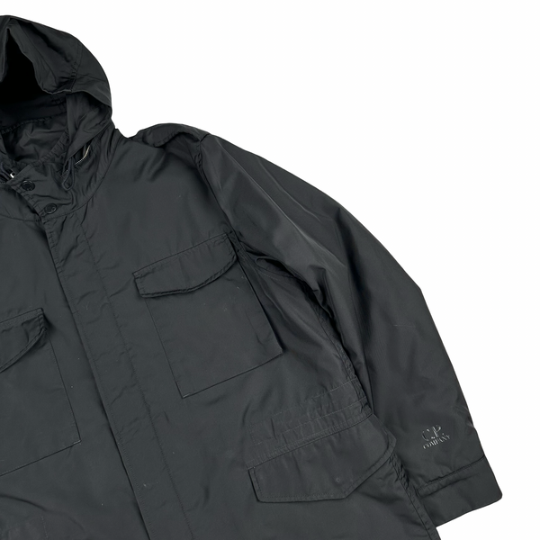 CP Company Black Hooded Nylon Quilted Jacket - XXXL