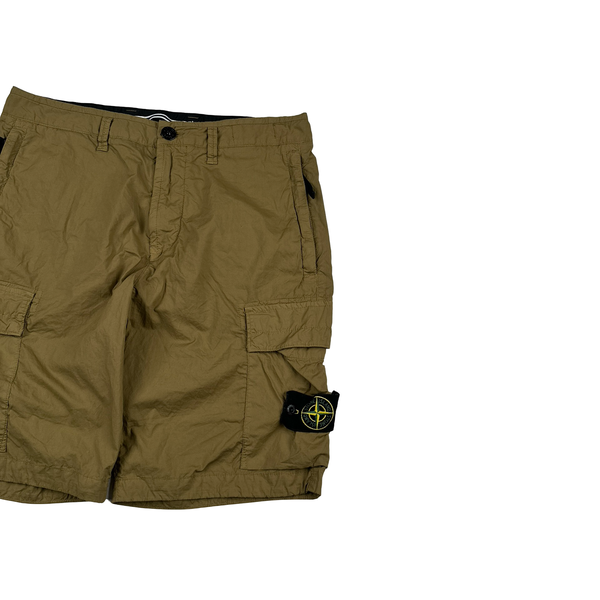 Stone Island 2023 Brown Cotton Cupro Cargo Shorts - 30"