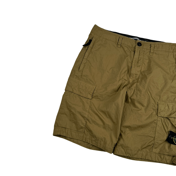 Stone Island 2023 Brown Cotton Cupro Cargo Shorts - 30"