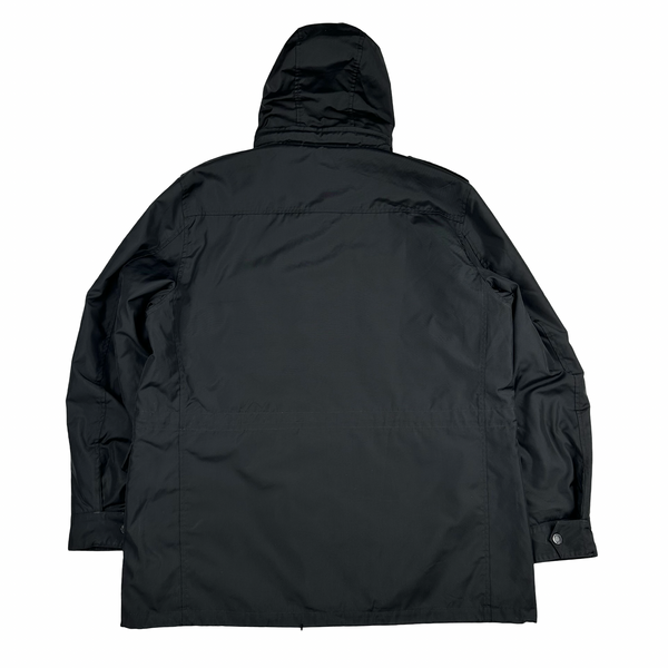 CP Company Black Hooded Nylon Quilted Jacket - XXXL