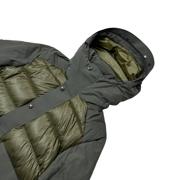 CP Company D D Shell Khaki Two Tone Puffer Jacket - Small