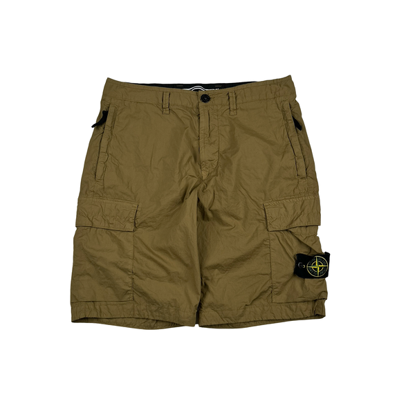 Stone Island 2023 Brown Cotton Cupro Cargo Shorts - 30"