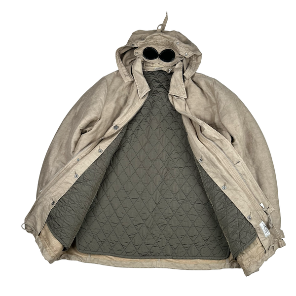 CP Company Vintage 2004 Lino Flax Diamond Quilted Goggle Jacket - 3XL