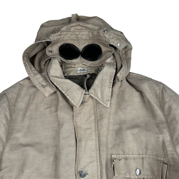 CP Company Vintage 2004 Lino Flax Diamond Quilted Goggle Jacket - 3XL
