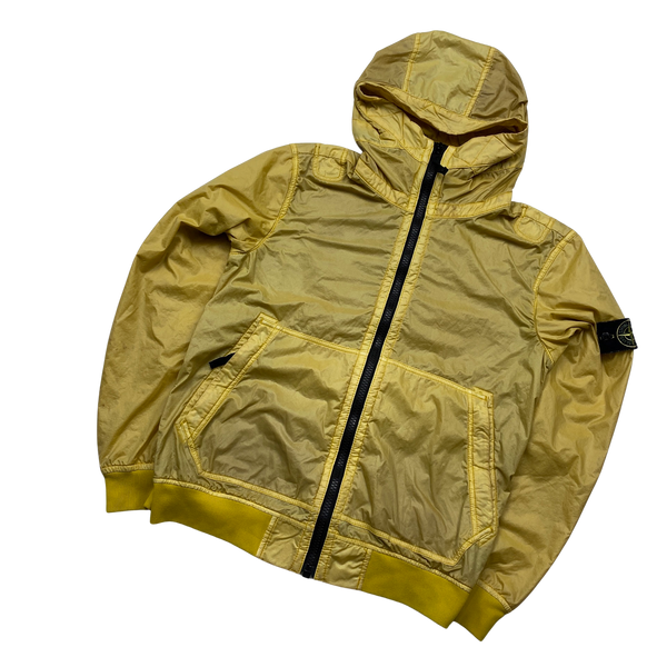 Stone Island Butter Yellow Lamy Flock Hooded Jacket Small