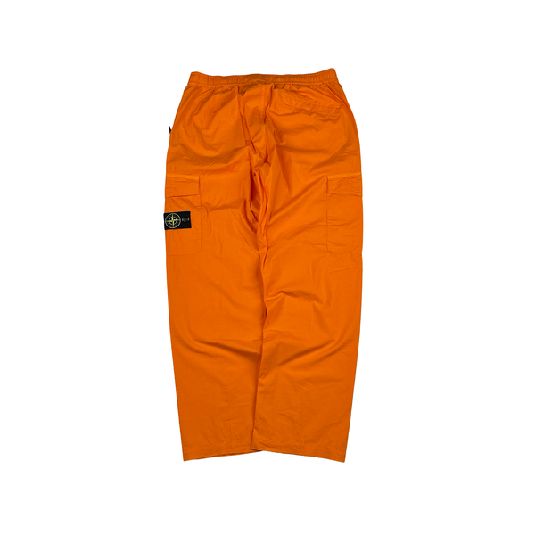 Stone Island 2023 Orange Regular Fit Stretch Cotton Tela Cargo Trousers - 36"