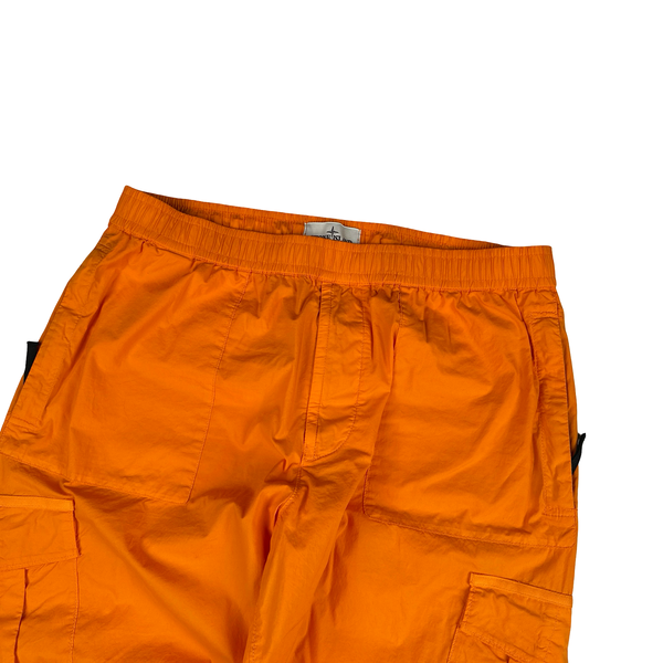 Stone Island 2023 Orange Regular Fit Stretch Cotton Tela Cargo Trousers - 36"