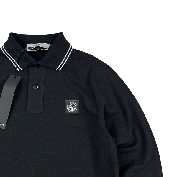 Stone Island 2022 Black Polo Longsleeve Shirt - Small