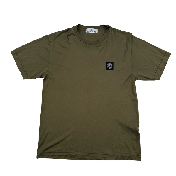 Stone Island 2021 Khaki Green Cotton T Shirt - Small