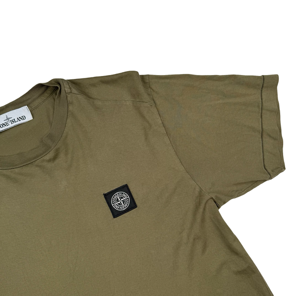 Stone Island 2021 Khaki Green Cotton T Shirt - Small