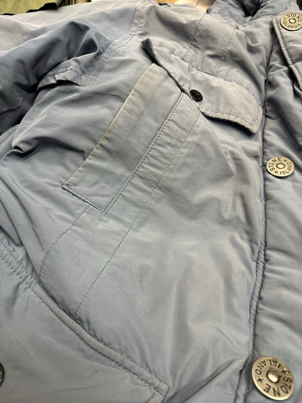 Stone Island Light Blue 2019 Micro Reps Primaloft Parka Jacket - Medium
