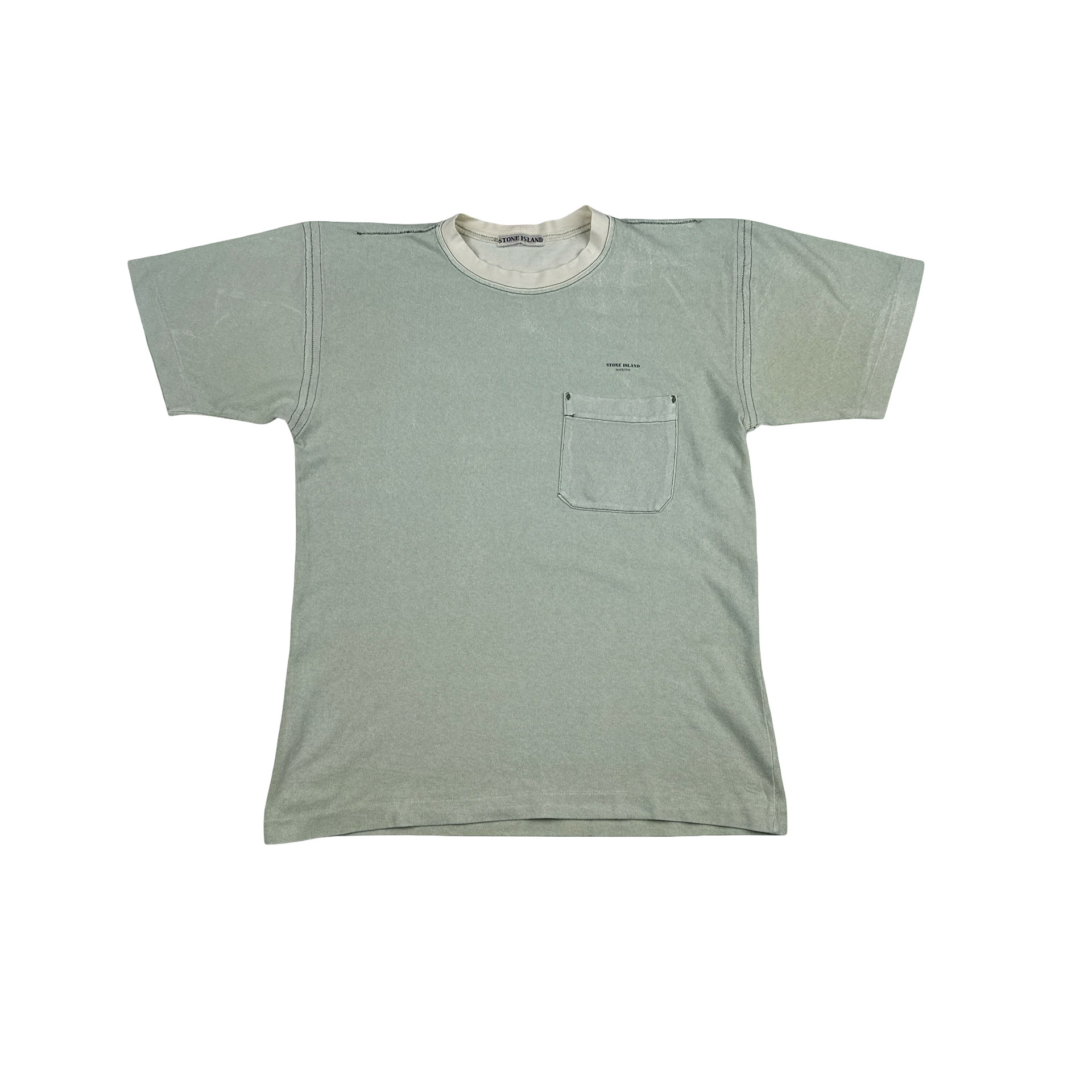 Stone Island 80's Marina Spellout Vintage Cotton T Shirt - Medium