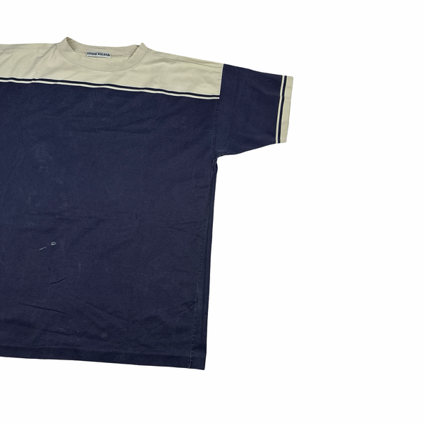 Stone Island 1992 Lifesaver Spellout Vintage Cotton T Shirt - XL