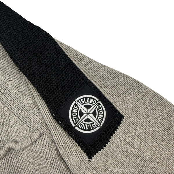 Stone Island Vintage Cotton Blend Full Zip Hooded Knit Jumper - Large